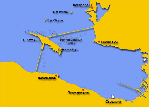 Карта Кронштадта